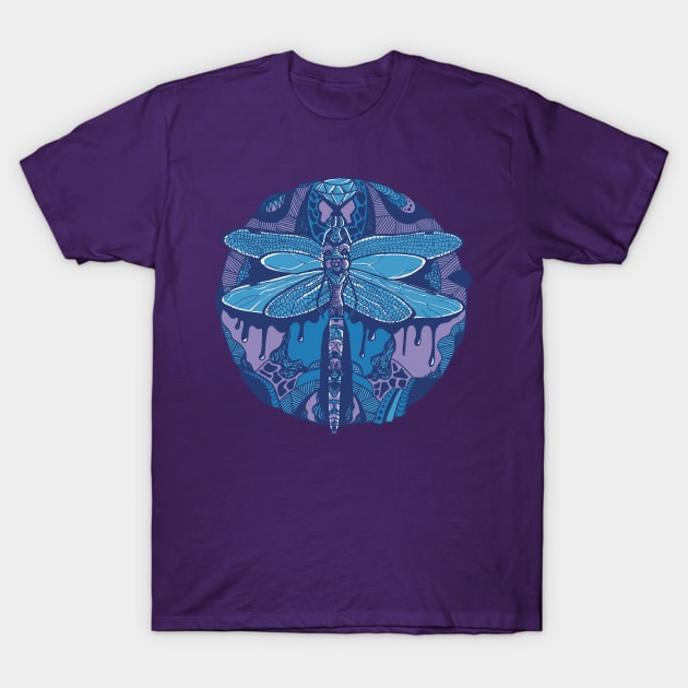 Mountain Blue Circle of the Dragonfly T-Shirt by kenallouis